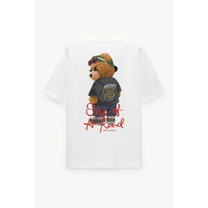 Oversized Tričko, Barva Bílá, s Potiskem One Of A Kind Teddy obraz