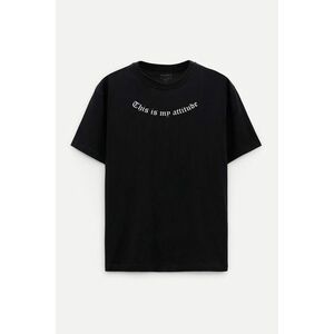 Oversized Tričko, Barva Černá, s Potiskem My Attitude obraz