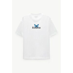 Oversized Tričko, Barva Bílá, s Potiskem Ruthless Butterflies obraz