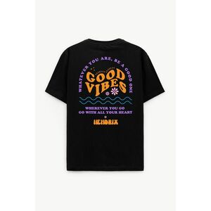 Oversized Tričko, Barva Černá, s Potiskem Good Vibez obraz