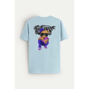 Tričko, Barva Blankytně Modrá, s Potiskem Easte Coast obraz