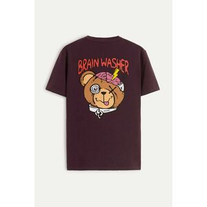 Tričko, Barva Bordó, s Potiskem Brainwasher Teddy obraz