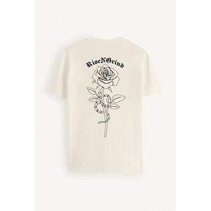 Tričko, Barva Ekru, s Potiskem Rise N Grind obraz