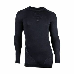 UYN Cyklistické triko s dlouhým rukávem - FUSYON MERINO - černá S-M obraz