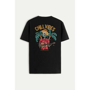 Tričko, Barva Černá, s Potiskem Chill Vibes obraz