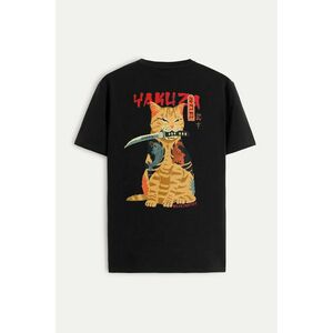 Tričko, Barva Černá, s Potiskem Yakuza Cat obraz
