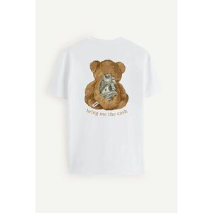 Tričko, Barva Bílá, s Potiskem Cash Teddy obraz
