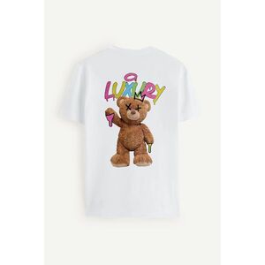 Tričko, Barva Bílá, s Potiskem Luxurious Teddy obraz