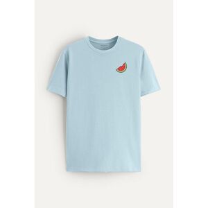 Tričko, Barva Blankytně Modrá, s Potiskem Melon Slice obraz