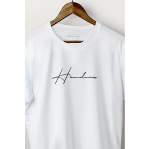 Tričko, Barva Bílá, s Potiskem Hendrix Limited Signature Black obraz