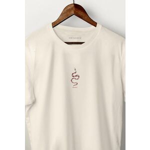 Tričko, Barva Ekru, s Potiskem The Snake obraz