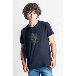 Tričko, Barva Modrá, s Potiskem Mandala Skull obraz