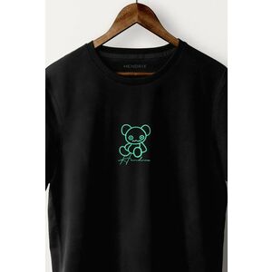 Tričko, Barva Černá, s Potiskem Neon Signature Teddy obraz