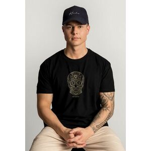 Tričko, Barva Černá, s Potiskem Mandala Skull obraz