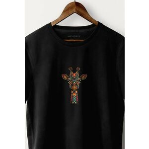 Tričko, Barva Černá, s Potiskem Tribal Giraffe obraz