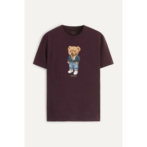 Tričko, Barva Bordó, s Potiskem Classy Teddy obraz