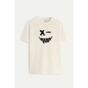 Tričko, Barva Ekru, s Potiskem Angry Smiley obraz