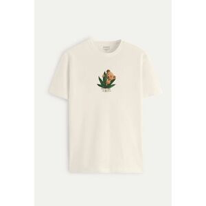 Tričko, Barva Ekru, s Potiskem 420 Teddy obraz