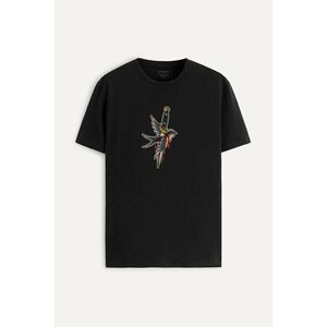 Tričko, Barva Černá, s Potiskem Bloody Swallow obraz