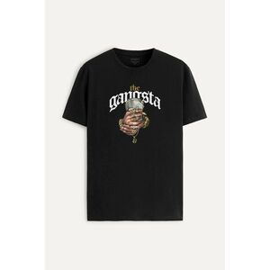 Tričko, Barva Černá, s Potiskem Real Gangsta obraz