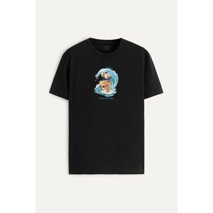 Tričko, Barva Černá, s Potiskem Surfer Tedy obraz