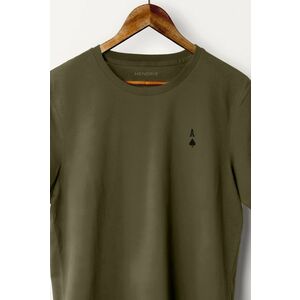 Tričko, Barva Khaki, s Potiskem Black Ace obraz