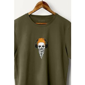 Tričko, Barva Khaki, s Potiskem Hipster Tunes obraz