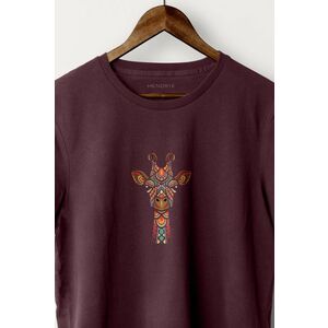 Tričko, Barva Bordó, s Potiskem Tribal Giraffe obraz