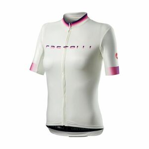 CASTELLI Cyklistický dres s krátkým rukávem - GRADIENT LADY - bílá/ivory/růžová XL obraz