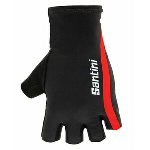 SANTINI Cyklistické rukavice krátkoprsté - X IRONMAN VIS - červená/černá M obraz
