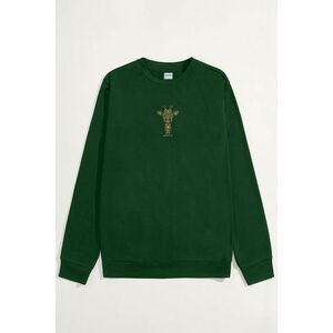 Mikina, Barva Zelená, s Potiskem Tribal Giraffe obraz