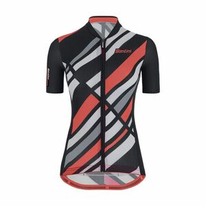 SANTINI Cyklistický dres s krátkým rukávem - SLEEK RAGGIO LADY - růžová/černá M obraz
