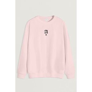 Mikina, Barva Růžová, s Potiskem Minimal Ace Black obraz