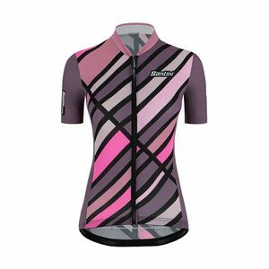 SANTINI Cyklistický dres s krátkým rukávem - SLEEK RAGGIO LADY - fialová/růžová XL obraz