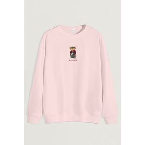 Mikina, Barva Růžová, s Potiskem Gangsta Teddy obraz