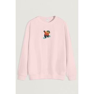 Mikina, Barva Růžová, s Potiskem Snow Ride Teddy obraz