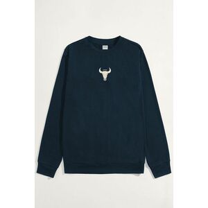 Mikina, Barva Modrá, s Potiskem Beige Bull obraz