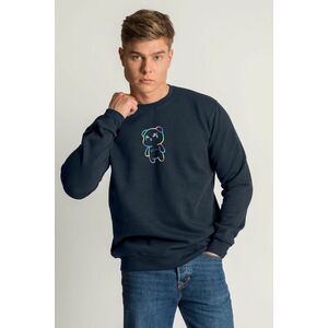 Mikina, Barva Modrá, s Potiskem Neon Teddybear obraz