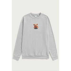 Mikina, Barva Šedá, s Potiskem Criminal Teddy obraz