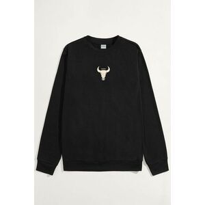 Mikina, Barva Černá, s Potiskem Beige Bull obraz