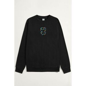 Mikina, Barva Černá, s Potiskem Neon Teddybear obraz