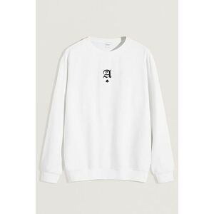 Mikina, Barva Bílá, s Potiskem Minimal Ace Black obraz