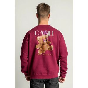 Mikina, Barva Bordó, s Potiskem Cash Teddy obraz