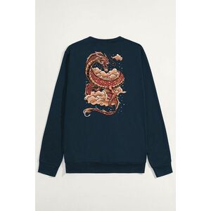 Mikina, Barva Modrá, s Potiskem Japan Dragon obraz