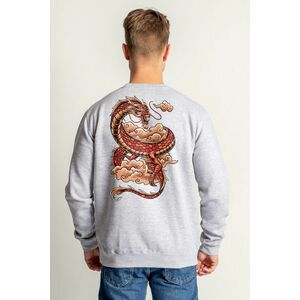 Mikina, Barva Šedá, s Potiskem Japan Dragon obraz