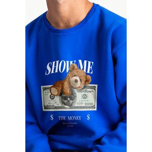 Mikina, Barva Modré Elektrické, s Potiskem Cash Teddy obraz