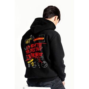 Mikina s Kapucí, Barva Černá, s Potiskem Street Graffiti obraz