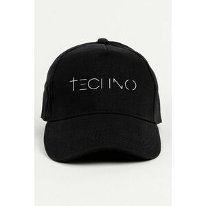 Kšiltovka Jockey, Barva Černá, s Potiskem Techno White obraz