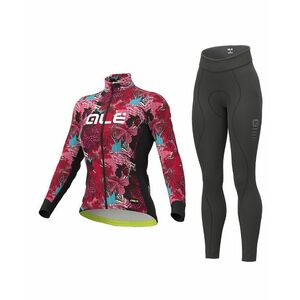 ALÉ Cyklistický zimní dres a kalhoty - AMAZZONIA LADY WNT - bordó/růžová/černá obraz