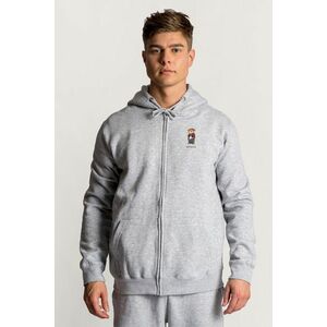 Mikina s Kapucí na Zip, Barva Šedá, s Potiskem Gangsta Teddy obraz